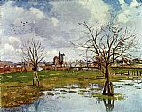 Paysage au champ inonde 1873 by Camille Pissarro